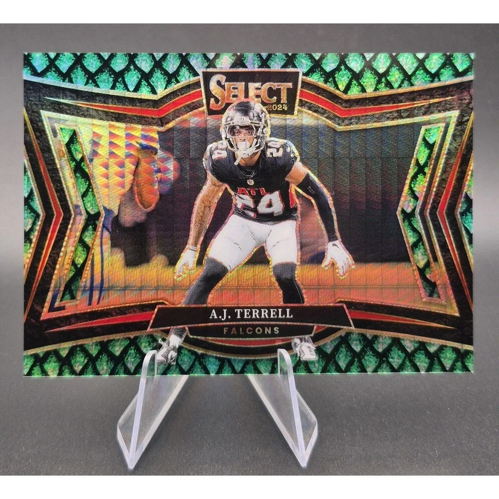 2024 Select A.J. Terrell #403 Field Level Dragon Scale Prizm /70 SP Falcons